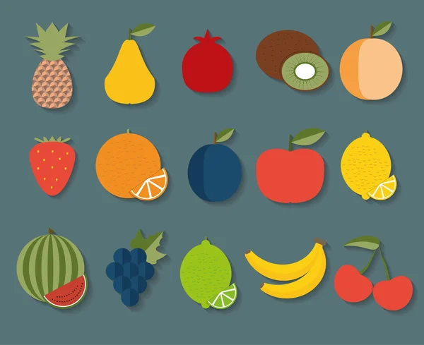 Meyve simgesi. Meyve ve çilek simge görüntüsünü — Stok Vektör