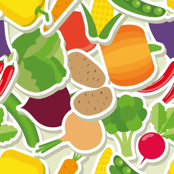 Vegetable seamless pattern. The image of vegetables — Stock Vector