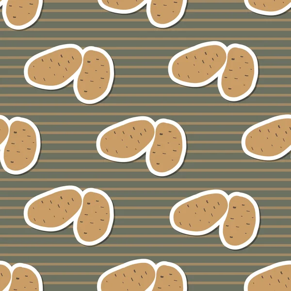 Kartoffelmuster. nahtlose Textur mit reifen Kartoffeln — Stockvektor