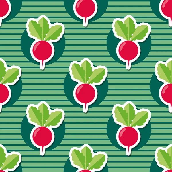 Radish pattern. Seamless texture with ripe radishes — Stock Vector