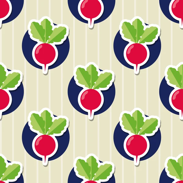 Radish pattern. Seamless texture with ripe radishes — Stock Vector