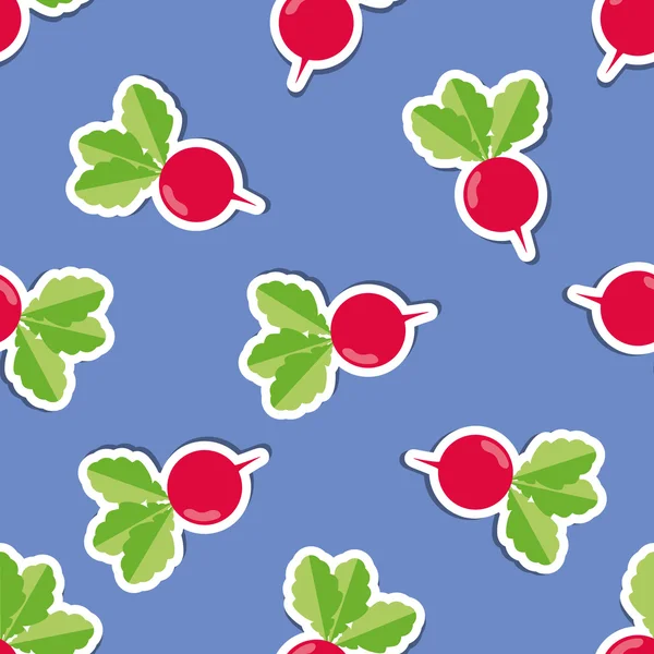 Radish pattern. Seamless texture with ripe radishes — Stock Vector