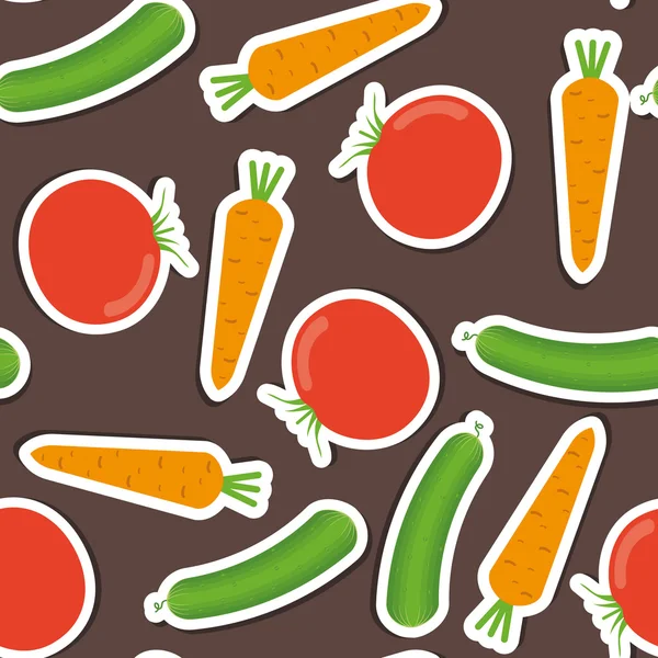 Cucumber, carrot, tomato pattern. seamless texture — Stock Vector