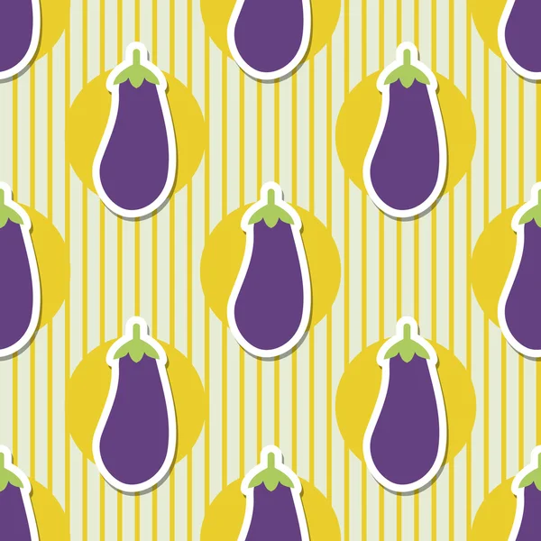 Modèle d'aubergine. Texture sans couture aux aubergines mûres — Image vectorielle