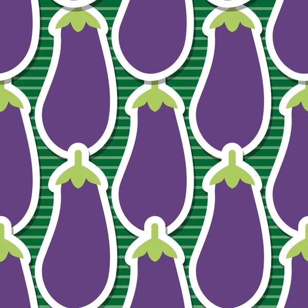 Eggplant pattern. Seamless texture with ripe eggplants — Stock Vector