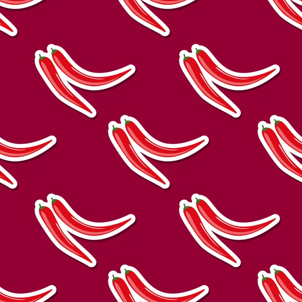 Hot pepper pattern. Seamless texture with ripe red peppers — Stock Vector