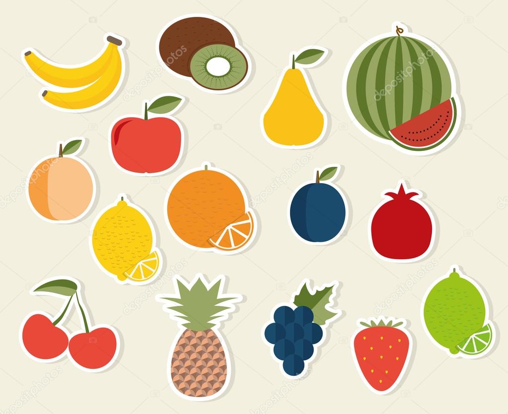 Fruit icon. The image of fruits and berries symbol