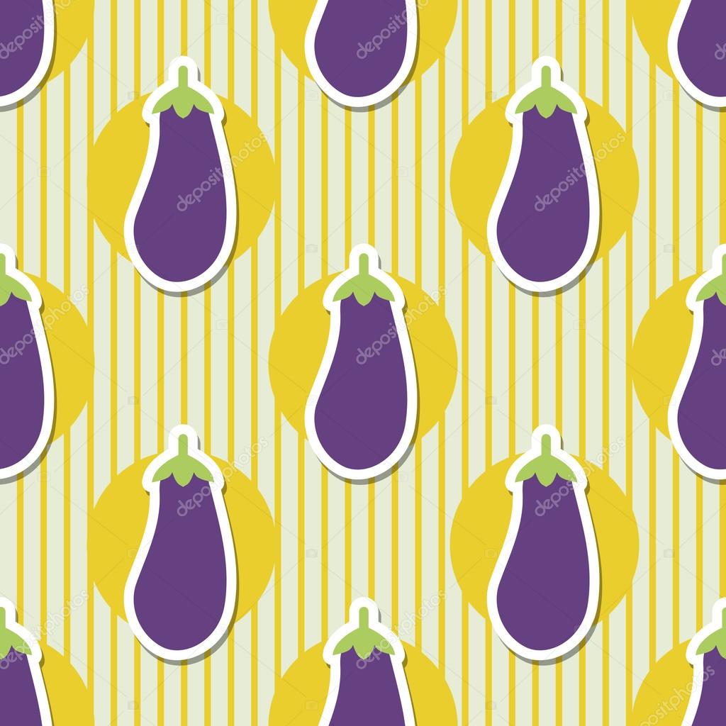 eggplant pattern. Seamless texture with ripe eggplants