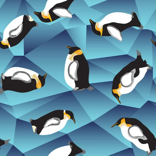 Fondo de hielo con pingüinos — Archivo Imágenes Vectoriales