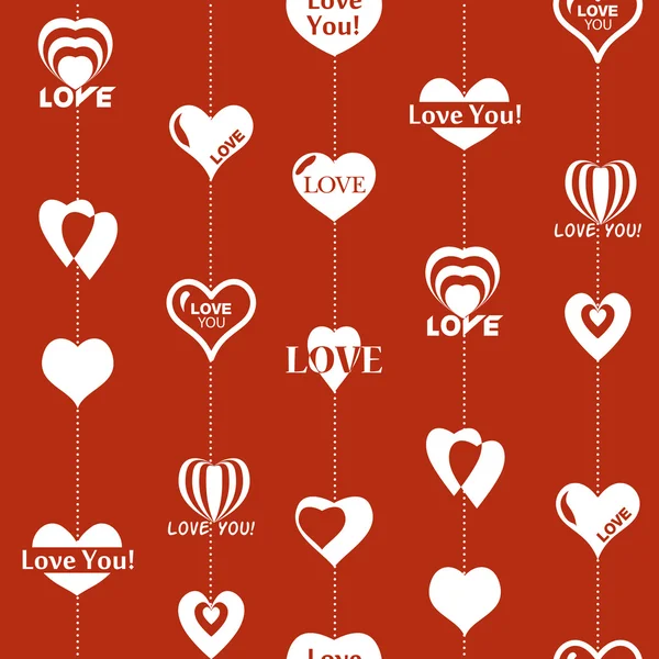 Modèle de coeur à la Saint-Valentin. Texture sans couture avec Coeurs — Image vectorielle