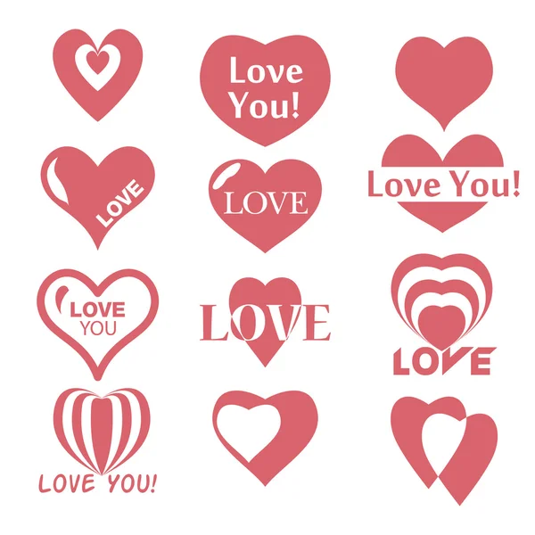 Heart icon. Set of Valentines icon — Stock Vector