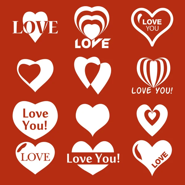 Heart icon. Set of Valentines icon — Stock Vector