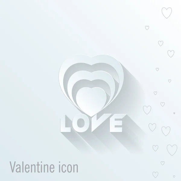 Icône cardiaque. Carte de voeux Saint Valentin — Image vectorielle