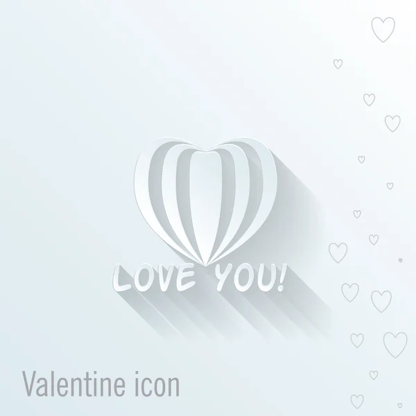 Icono del corazón. Tarjeta de felicitación Valentine — Vector de stock