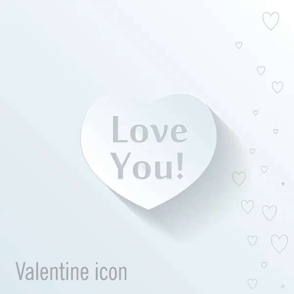 Icono del corazón. Tarjeta de felicitación Valentine — Vector de stock