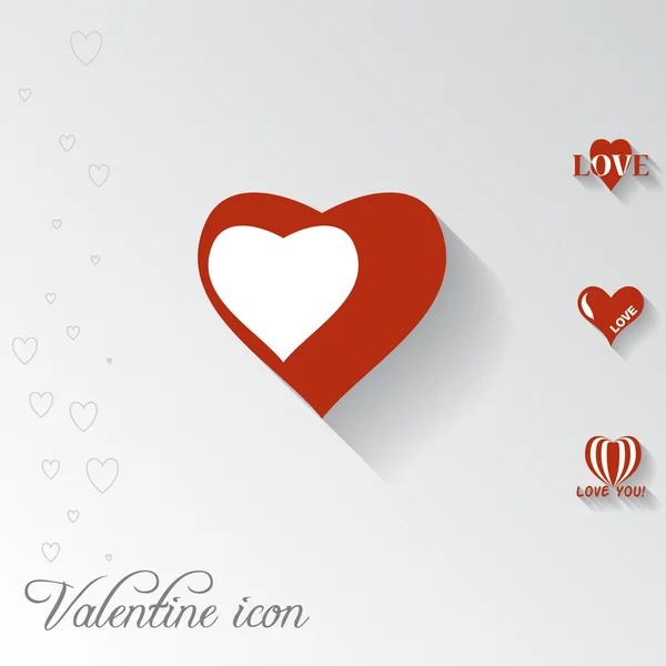 Icono del corazón. Tarjeta de felicitación Valentine — Vector de stock