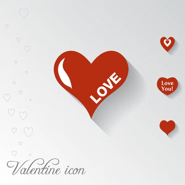 Hart pictogram. Valentine wenskaart — Stockvector