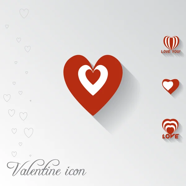Ícone cardíaco. Valentine cartão de saudação — Vetor de Stock