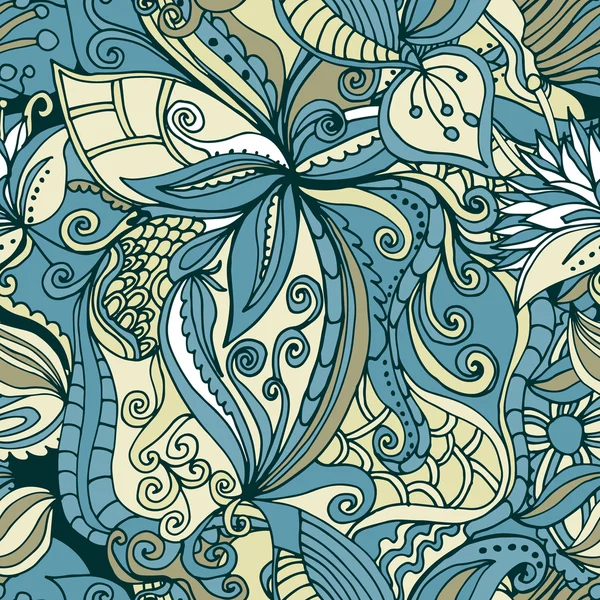 Abstraktes handgezeichnetes Muster. nahtlose Doodle-Textur — Stockvektor