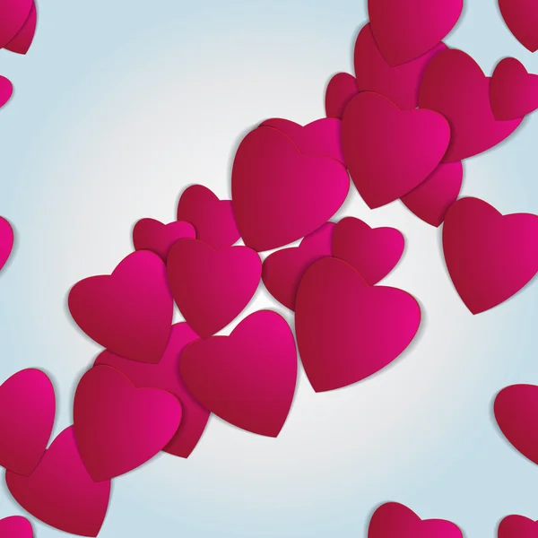 Día de San Valentín. Corazones de papel abstractos. Amor. Fondo de San Valentín con corazones — Vector de stock