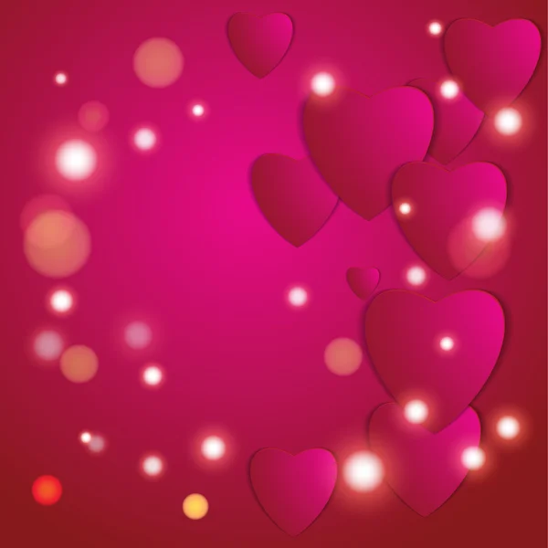 Día de San Valentín. Corazones de papel abstractos. Amor. Fondo de San Valentín con corazones — Vector de stock