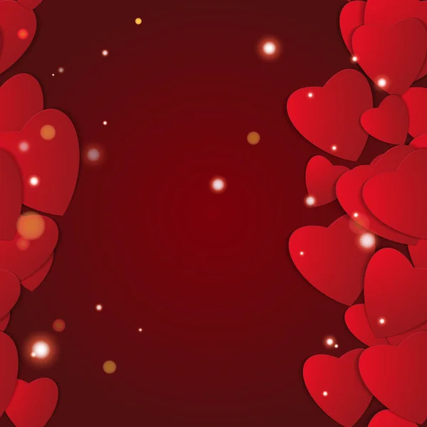 Día de San Valentín. Corazones de papel abstractos. Amor. Fondo de San Valentín con corazones — Archivo Imágenes Vectoriales