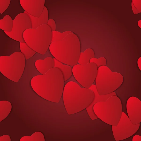 Día de San Valentín. Corazones de papel abstractos. Amor. Fondo de San Valentín con corazones — Vector de stock