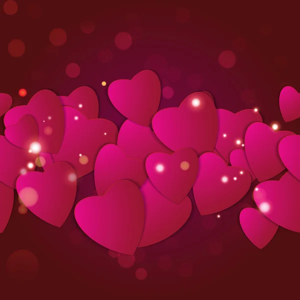 Walentynki. Streszczenie papierowych serc. Miłości. Valentine tło z serca — Wektor stockowy