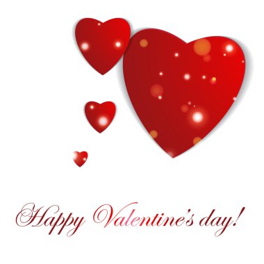 Sevgililer Günü. Soyut kağıt kalpler. Sevgi. Kalpli Valentine arkaplanı