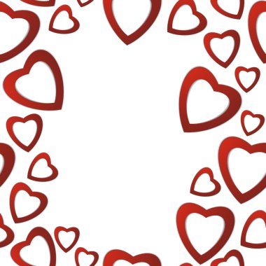 Sevgililer Günü. Soyut kağıt kalpler. Sevgi. Kalpli Valentine arkaplanı