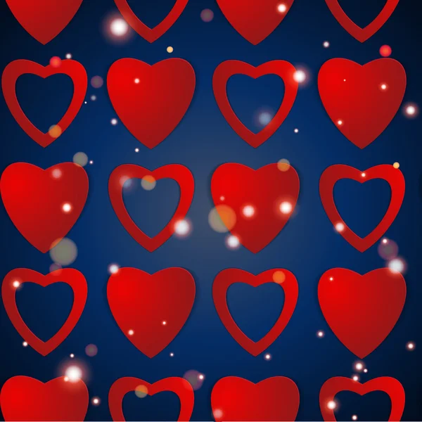Alla hjärtans dag. Abstrakta pappershjärtan. Kärlek. Valentine bakgrund med hjärtan — Stock vektor