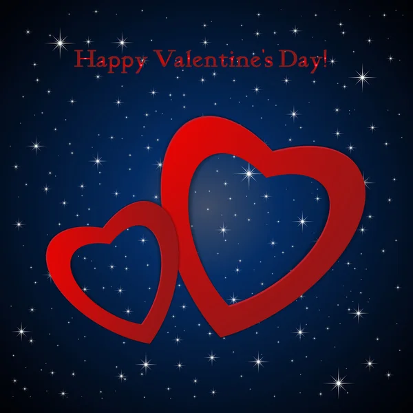 Valentijnsdag. Abstracte papieren harten. Liefde. Valentijn achtergrond met harten — Stockvector