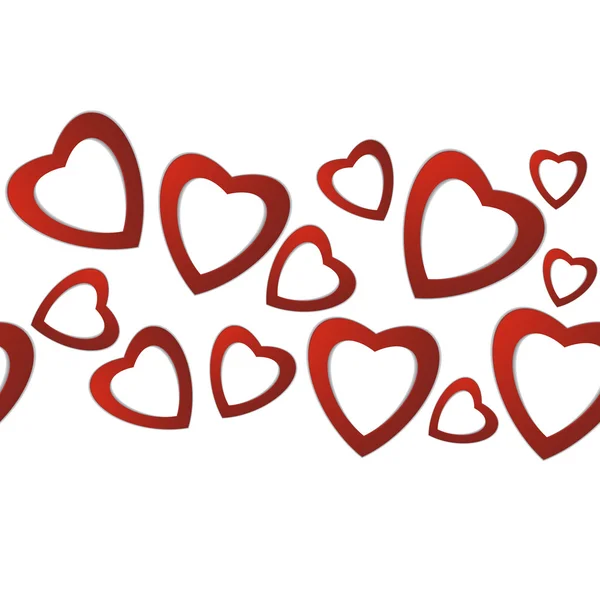 Día de San Valentín. Corazones de papel abstractos. Amor. Fondo de San Valentín con corazones — Vector de stock