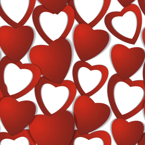 Día de San Valentín. Corazones de papel abstractos. Amor. Fondo de San Valentín con corazones — Vector de stock