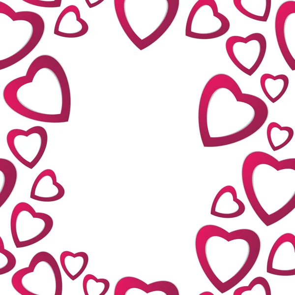 Valentijnsdag. Abstracte papieren harten. Liefde. Valentijn achtergrond met harten — Stockvector