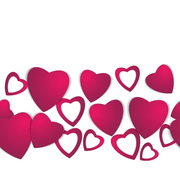 Día de San Valentín. Corazones de papel abstractos. Amor. Fondo de San Valentín con corazones — Vector de stock