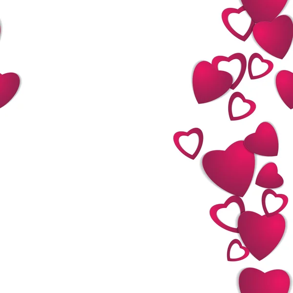 Saint Valentin. Coeurs abstraits en papier. L'amour. fond de Saint-Valentin avec des coeurs — Image vectorielle