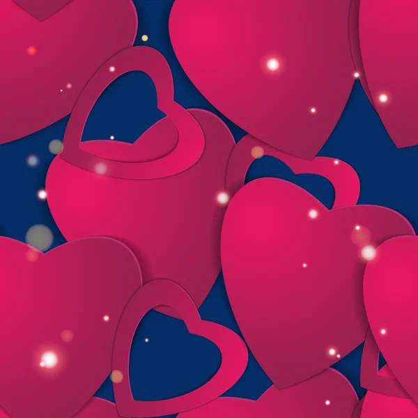 San Valentino. Cuori astratti di carta. Con amore. San Valentino sfondo con cuori — Vettoriale Stock