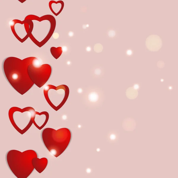 Día de San Valentín. Corazones de papel abstractos. Amor. Fondo de San Valentín con corazones — Vector de stock