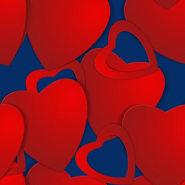 バレンタインデー。抽象的な紙の心。愛だ。ハートのバレンタインの背景 — ストックベクタ