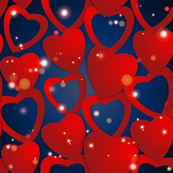 Día de San Valentín. Corazones de papel abstractos. Amor. Fondo de San Valentín con corazones — Archivo Imágenes Vectoriales