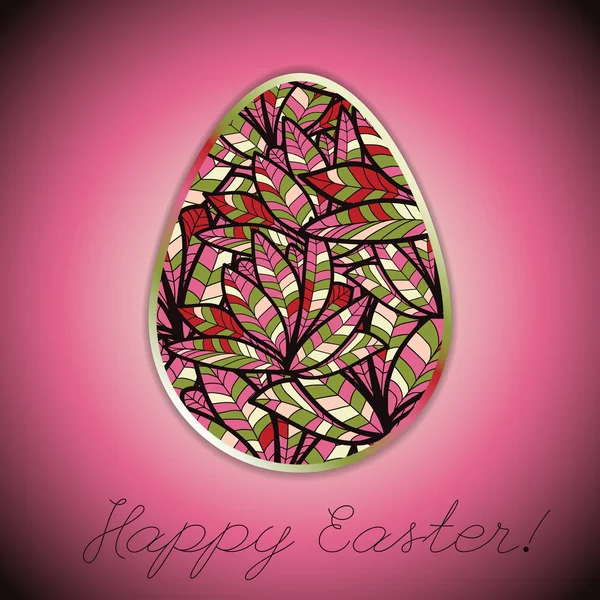 Biglietto di auguri per uova di Pasqua con ornamento astratto disegnato a mano . — Vettoriale Stock