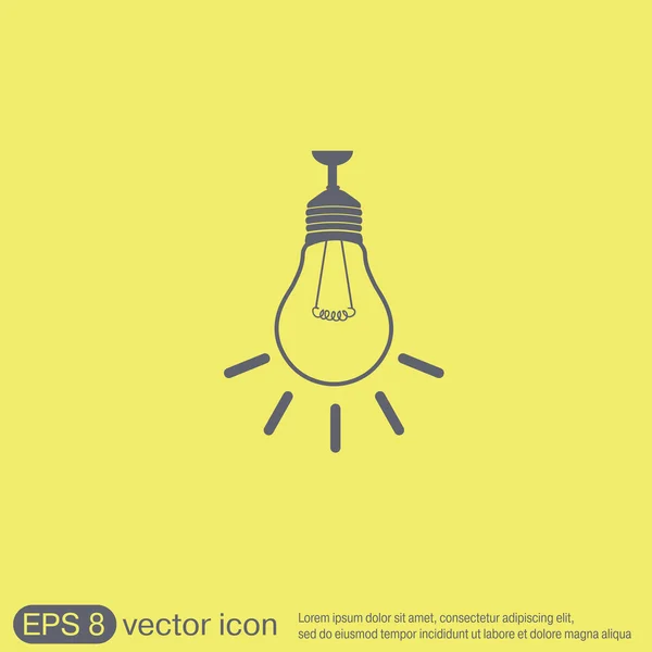 Bombilla, icono de la luz eléctrica — Vector de stock