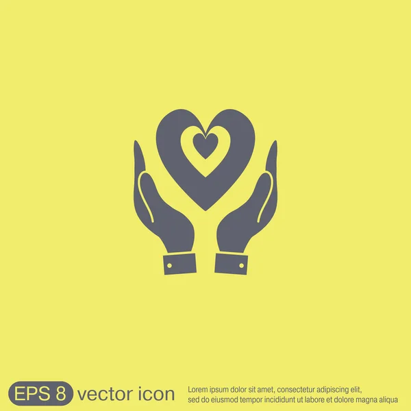 Hand holding   heart icon — Stock Vector
