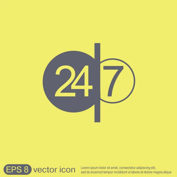 24 hours  7 days open  icon — Stock Vector