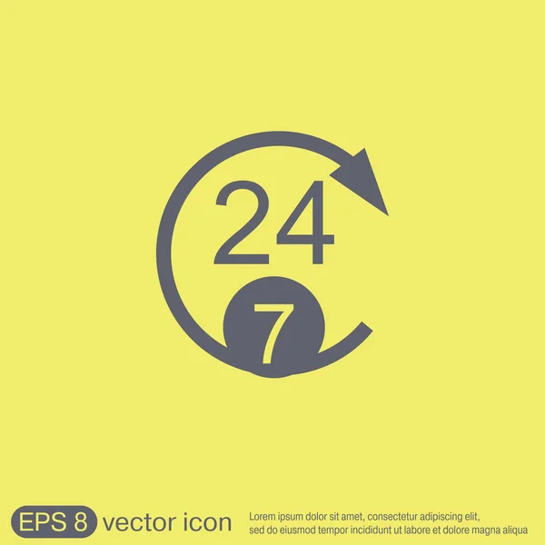 24 timmar 7 dagar öppna ikonen — Stock vektor