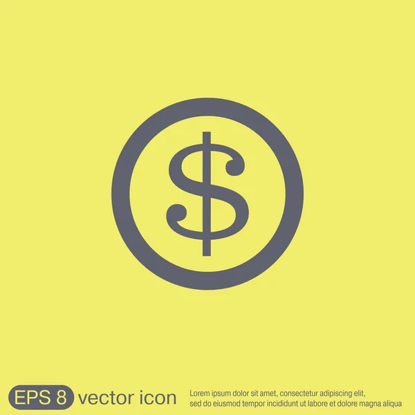 Pièce en dollar. symbole de la monnaie — Image vectorielle