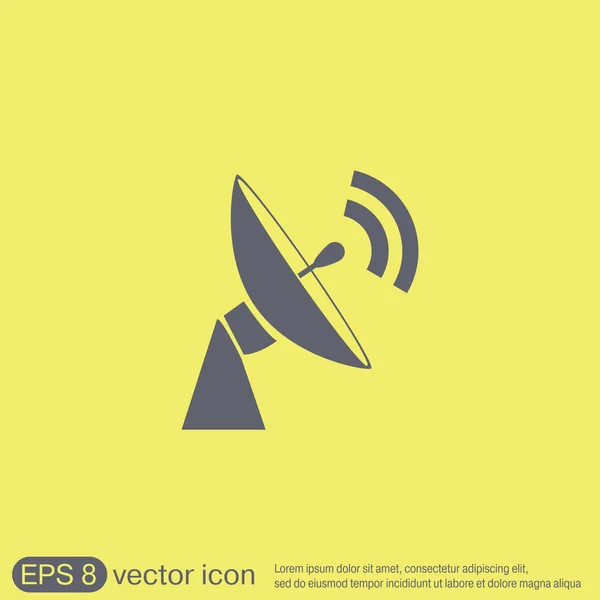 Satellite dish icon. radar sign. — Stock Vector