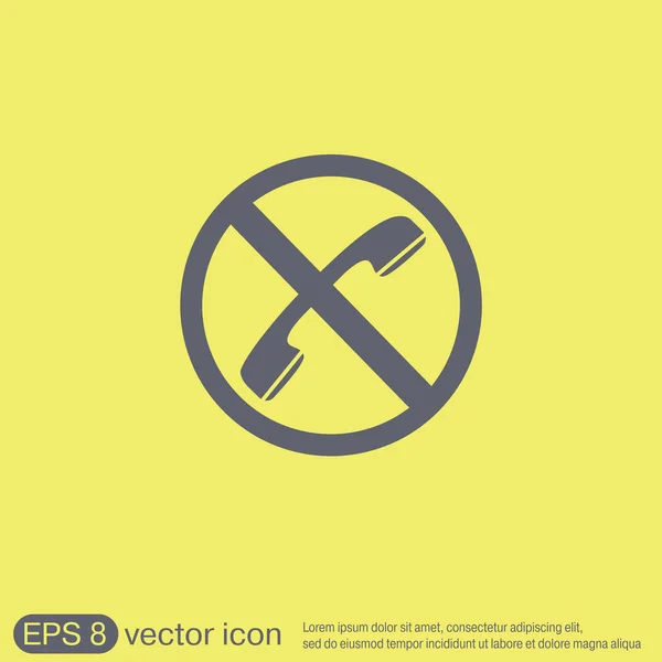 Prohibido usar el icono del teléfono — Vector de stock