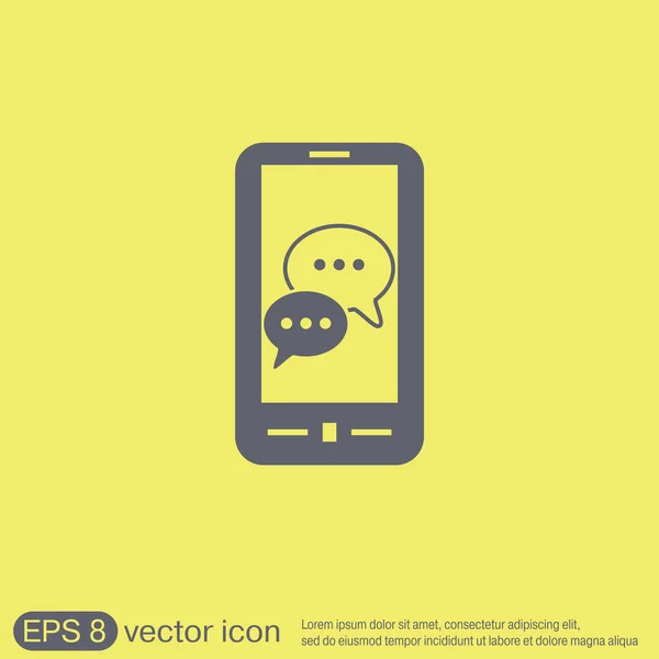 Smartphone met spraakbel — Stockvector